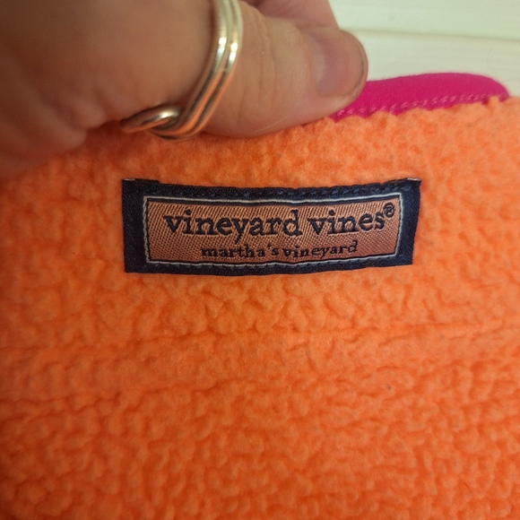 Vineyard Vines Kids Orange and Pink Quarter-Zip - Picture 6 of 6